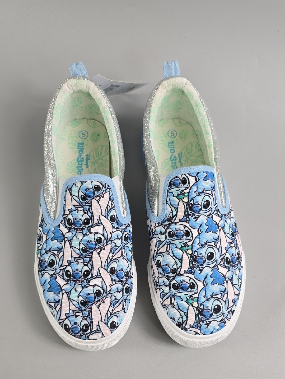 Disney Stitch Twin Gore Slip On Shoes Size 5